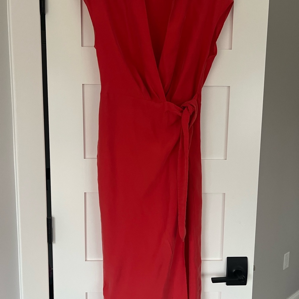 Mango Vibrant Red Midi Dress